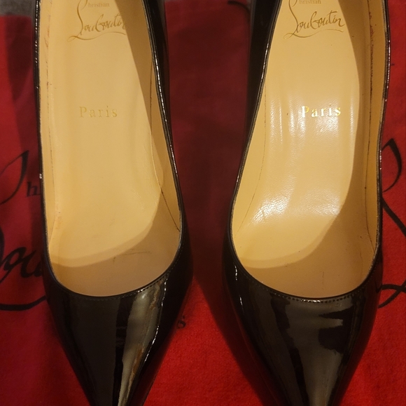 Louboutin black 85mm Pigalle patent leather pumps - Picture 1 of 8